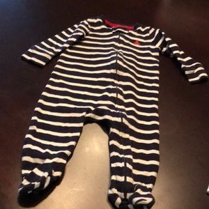 Baby Gap navy and white stripe onsie footie 3-6 mo